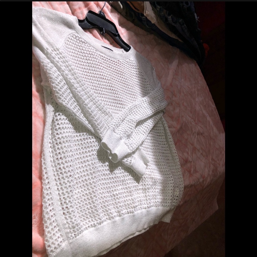 Express White Sparkly Sweater